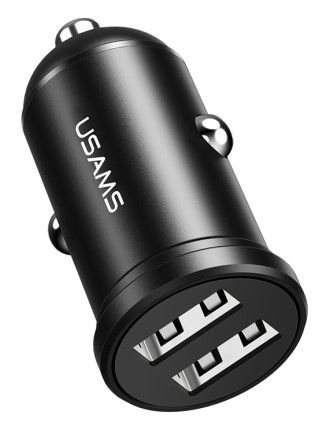 USAMS φορτιστής αυτοκινήτου C20, 2x USB, 2.4A, μαύρος USAMS φορτιστής αυτοκινήτου C20, 2x USB, 2.4A, μαύρος