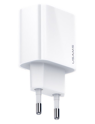 USAMS φορτιστής τοίχου US-CC118, 1x type-C, PD3.0 20W 3A, λευκός