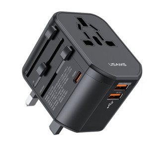 USAMS φορτιστής/αντάπτορας πρίζας US-CC179, USB-C & 2x USB, universal, 20W, μαύρος USAMS φορτιστής/αντάπτορας πρίζας US-CC179, USB-C & 2x USB, universal, 20W, μαύρος