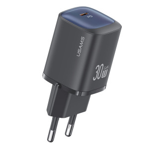 USAMS φορτιστής τοίχου US-CC251, USB-C, 30W, GaN, μαύρος