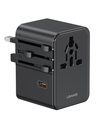 USAMS φορτιστής/αντάπτορας πρίζας CC310, 2x USB & 3x USB-C, universal, 70W, μαύρος