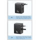 USAMS φορτιστής/αντάπτορας πρίζας CC310, 2x USB & 3x USB-C, universal, 70W, μαύρος