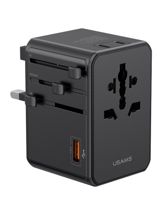 USAMS φορτιστής/αντάπτορας πρίζας CC334, USB & 3x USB-C, universal, 100W, GaN, μαύρος USAMS φορτιστής/αντάπτορας πρίζας CC334, USB & 3x USB-C, universal, 100W, GaN, μαύρος