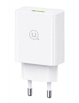 USAMS φορτιστής τοίχου T22, 1x USB, QC3.0 18W 3A, λευκός