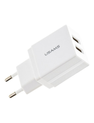 USAMS φορτιστής τοίχου T24 US-CC090, 2x USB, 2.1A, λευκός USAMS φορτιστής τοίχου T24 US-CC090, 2x USB, 2.1A, λευκός