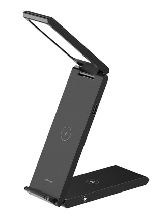 USAMS ασύρματος φορτιστής US-CD181 με φωτιστικό, 3 σε 1, 15W, μαύρος