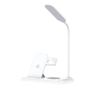 USAMS ασύρματος φορτιστής US-CD195 με φωτιστικό, 4 σε 1, 15W, λευκός USAMS ασύρματος φορτιστής US-CD195 με φωτιστικό, 4 σε 1, 15W, λευκός