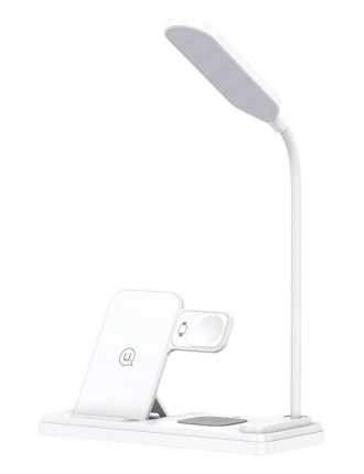 USAMS ασύρματος φορτιστής US-CD195 με φωτιστικό, 4 σε 1, 15W, λευκός