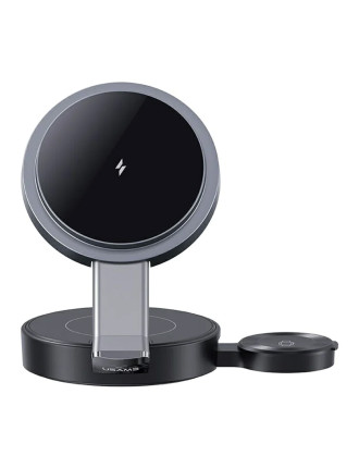 USAMS ασύρματος φορτιστής CD234, 3 σε 1, 15W, μαύρος