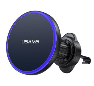 USAMS ασύρματος φορτιστής & βάση smartphone αυτοκινήτου CD277, αεραγωγών, 15W, μαύρος USAMS ασύρματος φορτιστής & βάση smartphone αυτοκινήτου CD277, αεραγωγών, 15W, μαύρος
