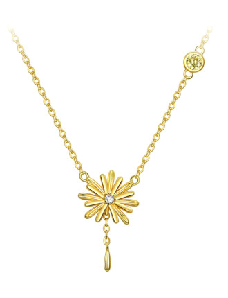 BAMOER κολιέ CHN022 με κυβική ζιρκόνια, ασήμι 925, χρυσό