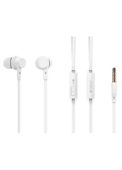 CELEBRAT earphones με μικρόφωνο G19, 3.5mm σύνδεση, Φ10mm, 1.2m, λευκά