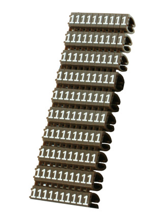 POWERTECH Clip αρίθμησης καλωδίου Νο 1, Brown, 10τεμ.