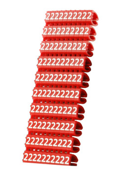 POWERTECH Clip αρίθμησης καλωδίου Νο 2, Red, 10τεμ.