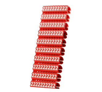 POWERTECH Clip αρίθμησης καλωδίου Νο 2, Red, 10τεμ. POWERTECH Clip αρίθμησης καλωδίου Νο 2, Red, 10τεμ.