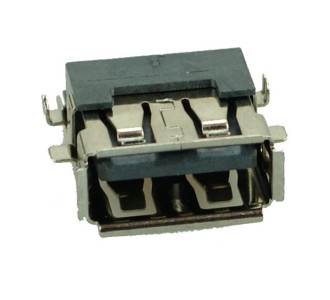 USB 2.0 Connector A TYPE, down MID Solder, Silver/Black