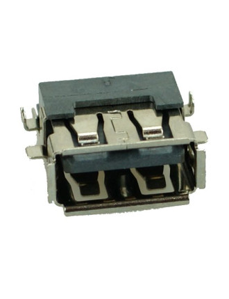 USB 2.0 Connector A TYPE, down MID Solder, Silver/Black