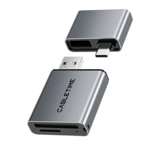 CABLETIME card reader CT-ACCD3-AG για SD & micro SD, USB 3.0, 5Gbps, γκρι CABLETIME card reader CT-ACCD3-AG για SD & micro SD, USB 3.0, 5Gbps, γκρι