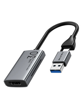 CABLETIME video capture CT-ACHC3-AG, HDMI/USB & USB-C, 4K/30Hz, γκρι CABLETIME video capture CT-ACHC3-AG, HDMI/USB & USB-C, 4K/30Hz, γκρι
