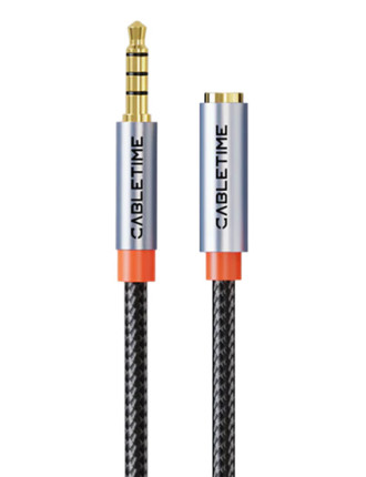 CABLETIME καλώδιο προέκτασης ήχου 3.5mm CT-AE35M, gold plated, 3m, μαύρο CABLETIME καλώδιο προέκτασης ήχου 3.5mm CT-AE35M, gold plated, 3m, μαύρο