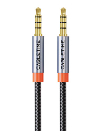 CABLETIME καλώδιο ήχου 3.5mm CT-AM35M, gold plated, 2m, μαύρο CABLETIME καλώδιο ήχου 3.5mm CT-AM35M, gold plated, 2m, μαύρο