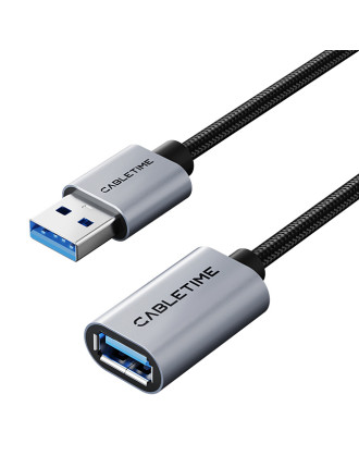 CABLETIME καλώδιο προέκτασης USB CT-AMAF1, 5Gbps, 2m, μαύρο