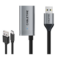 CABLETIME καλώδιο προέκτασης USB CT-AMAFA3, active, 5Gbps, 5m, μαύρο CABLETIME καλώδιο προέκτασης USB CT-AMAFA3, active, 5Gbps, 5m, μαύρο