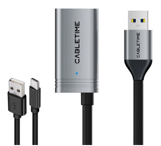 CABLETIME καλώδιο προέκτασης USB CT-AMAFA3, active, 5Gbps, 5m, μαύρο