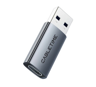 CABLETIME αντάπτορας USB-C σε USB CT-AMCF10-AG, 10Gbps, 3A, γκρι CABLETIME αντάπτορας USB-C σε USB CT-AMCF10-AG, 10Gbps, 3A, γκρι