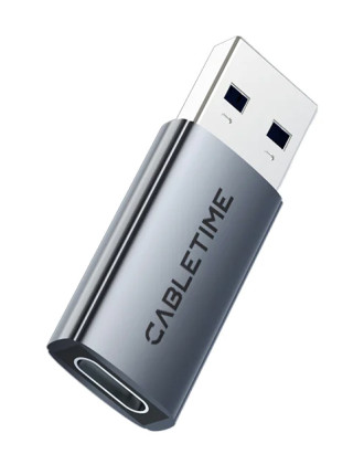 CABLETIME αντάπτορας USB-C σε USB CT-AMCF10-AG, 10Gbps, 3A, γκρι