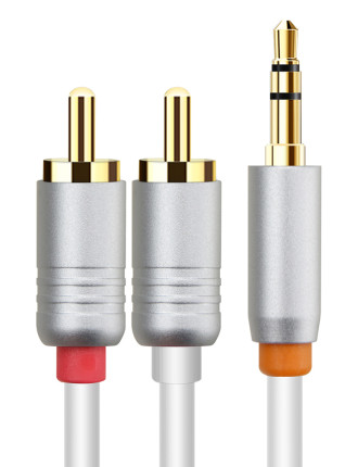 CABLETIME καλώδιο ήχου 3.5mm σε 2x RCA CT-AV314-P12G, 3m, λευκό