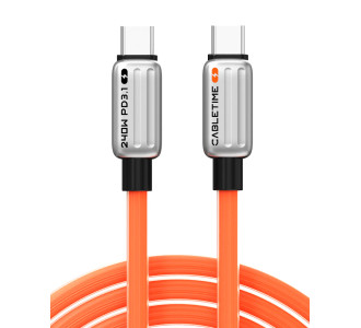 CABLETIME καλώδιο USB-C CT-CM240-ZSO1, 240W, 480Mbps, 1m, πορτοκαλί
