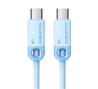 CABLETIME καλώδιο USB-C CT-CM60-PBL, 60W PD, 480Mbps, 1m, μπλε
