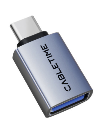 CABLETIME αντάπτορας USB-C σε USB CT-CMAF10-AG, 10Gbps, γκρι