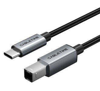 CABLETIME καλώδιο USB-C σε USB Type B CT-CMBM1, 480Mbps, 1m, μαύρο CABLETIME καλώδιο USB-C σε USB Type B CT-CMBM1, 480Mbps, 1m, μαύρο