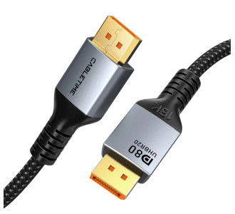 CABLETIME καλώδιο DisplayPort 2.1 CT-DP16K, VESA Certified, 16K/60Hz, 80 Gbps, 2m, μαύρο CABLETIME καλώδιο DisplayPort 2.1 CT-DP16K, VESA Certified, 16K/60Hz, 80 Gbps, 2m, μαύρο