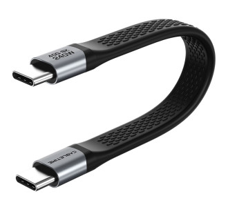 CABLETIME καλώδιο USB-C CT-FU4-AG, flat, 240W, 40Gbps, 8K/60Hz, USB4, 0.15m, μαύρο