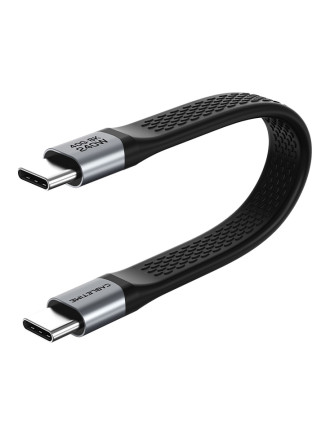 CABLETIME καλώδιο USB-C CT-FU4-AG, flat, 240W, 40Gbps, 8K/60Hz, USB4, 0.15m, μαύρο