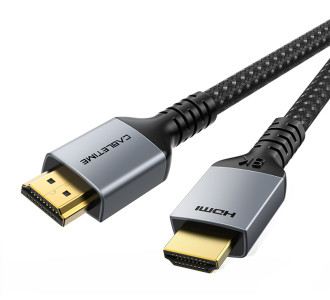 CABLETIME καλώδιο HDMI 2.1 CT-HD8K, 8K/60Hz, 48Gbps, 28AWG, 2m, μαύρο CABLETIME καλώδιο HDMI 2.1 CT-HD8K, 8K/60Hz, 48Gbps, 28AWG, 2m, μαύρο