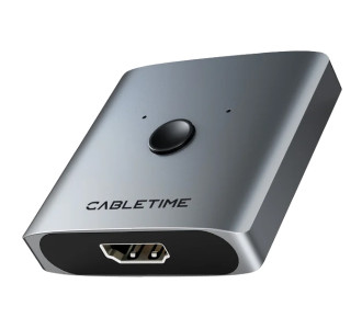 CABLETIME HDMI switch CT-HS4K-2G, 2 σε 1, 4K/60Hz, bidirectional, γκρι