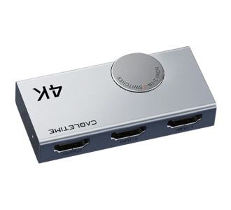 CABLETIME HDMI switch CT-HS4K2-AG, 2 σε 1, 4K/60Hz, bi-directional, γκρι