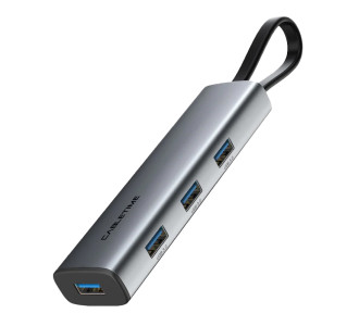CABLETIME USB hub CT-HUBP4, 4x θυρών, 5Gbps, USB-C σύνδεση, γκρι