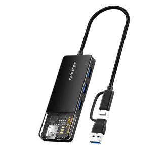 CABLETIME USB hub CT-HUBT3-PB, 4x θυρών, 5Gbps, USB/USB-C σύνδεση, μαύρο CABLETIME USB hub CT-HUBT3-PB, 4x θυρών, 5Gbps, USB/USB-C σύνδεση, μαύρο