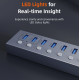 CABLETIME USB hub CT-HUBU7-AG, 7x θυρών, 5Gbps, USB σύνδεση, 1m, γκρι