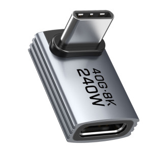 CABLETIME αντάπτορας USB-C CT-OTG42-AG, γωνιακός, USB4, 240W, 40Gbps, 8K, γκρι CABLETIME αντάπτορας USB-C CT-OTG42-AG, γωνιακός, USB4, 240W, 40Gbps, 8K, γκρι