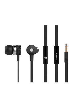CELEBRAT Earphones με μικρόφωνο D1, 10mm, 3,5mm, 1.2m flat, μαύρα