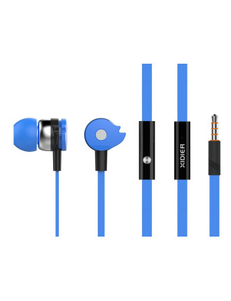 CELEBRAT earphones με μικρόφωνο D1, 3.5mm, Φ10mm, 1.2m flat, μπλε CELEBRAT earphones με μικρόφωνο D1, 3.5mm, Φ10mm, 1.2m flat, μπλε