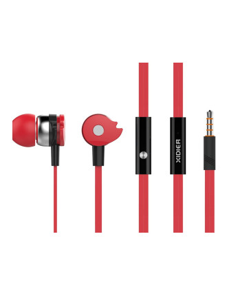 CELEBRAT earphones με μικρόφωνο D1, 3.5mm, Φ10mm, 1.2m flat, κόκκινα CELEBRAT earphones με μικρόφωνο D1, 3.5mm, Φ10mm, 1.2m flat, κόκκινα