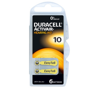 DURACELL μπαταρίες ακουστικών βαρηκοΐας Activair 10, 1.45V, 6τμχ