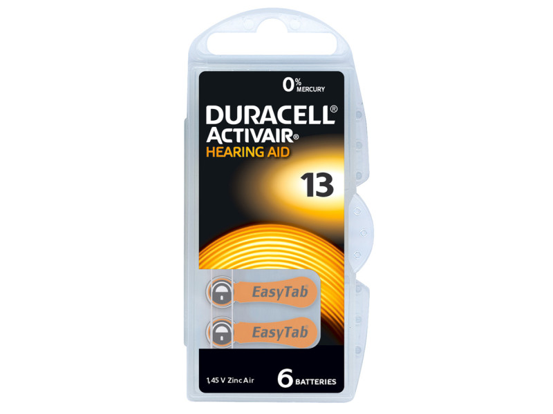 DURACELL μπαταρίες ακουστικών βαρηκοΐας Activair 13, 1.45V, 6τμχ